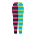 thumbnail image 4 of BiZtdJrK Women Jogger Pants Striped Print Trendy Street Sweatpants Drawstring Elastic Waist Casual Sweat Pant with Pockets Hot Pink M, 4 of 6