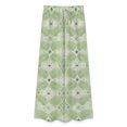 thumbnail image 4 of Sage Green Patterned Textile Women's Casual Wide Leg Pants Comfort Pockets Elastic Waist Loose Fit Pants, 4 of 7