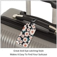 thumbnail image 3 of Square 2Pack PU Leather White Chrysanthemum Cruise Luggage Tag with Privacy Cover and Name ID Tag for Travel Handbags Backpacks Luggage Tags, 3 of 6