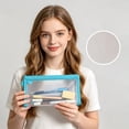 thumbnail image 5 of Zipper Pouch Document Folder, Waterproof Zip File Bag for Office Organization, Pencil Pouch for Makeup Supplies, Clear Document Organizer for Receipts and Papers, 8.35x4.72 Inch, 5 of 5