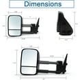 thumbnail image 6 of Towing Mirrors fit for 1999-2006 Chevy Silverado GMC Sierra 1500 2500 3500 Yukon XL Tahoe Suburban Avalanche Pickup Truck A Pair of Tow Mirror Black Cap, 6 of 9