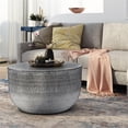 thumbnail image 2 of Allora Metal Antique Silver Coffee Table Round Textured 29.5" Assembled, 2 of 6