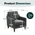 thumbnail image 2 of Armchair, Midcentury Modern Chair with USB and Side Storage, Comfy Upholstered Chairs for Living Room Bedroom Apartment, Oversized Chenille Accent Chair, Dark Grey, 2 of 7