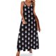 thumbnail image 1 of Vestido sin mangas con estampado de damasco en rojo oscuro y negro Vestido largo para mujer elegante y chic, 1 of 7