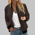 thumbnail image 4 of HAPIMO Women's Waterproof Jacket Coat Long Sleeve Stand Collar Zip Up Jacket Lightweight Solid Outdoor Casual Workout Jacket Fall Clothes Brown XXL, 4 of 7