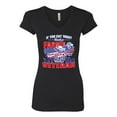 thumbnail image 2 of Thank a Farmer Thank a Veteran Eat In Peace Female Junior Fit V-Neck Tee, Black, Small, 2 of 3
