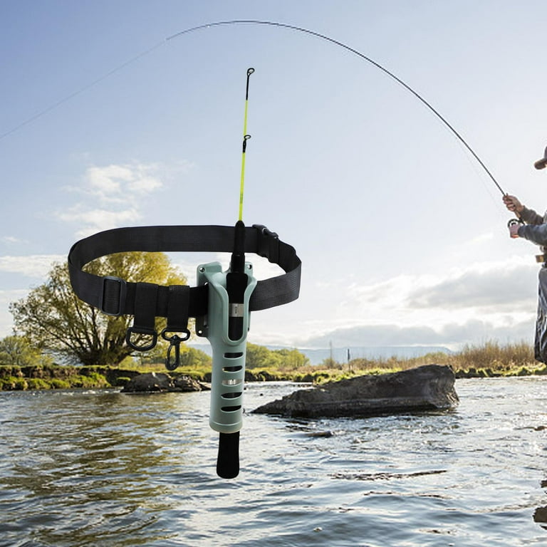 Waist Fishing Rod Holder Pole Inserter Universal Support Stand up Harness  Wading Belt Fishing Waist Belt for Rocky Fishing Gear Accessories Green