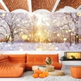 thumbnail image 5 of 16X7 ft Winter Snow Scene Wonderland Garage Door Background Falling Snowflake Warm Sunlight Bokeh Glitter Dots Photography Backdrop Adult Kids Winter Scenery Christmas New Year Decor Banner Cover, 5 of 5