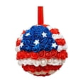 thumbnail image 2 of Dxssxc Patriotic Wreath for Front Door, Handcrafted American Flag Decoration, Memorial Day, July 4th, Veterans Day Decor, Indoor Outdoor Use, 7.5Inch Spherical Wreath for Home, Window, or Wall, 2 of 6