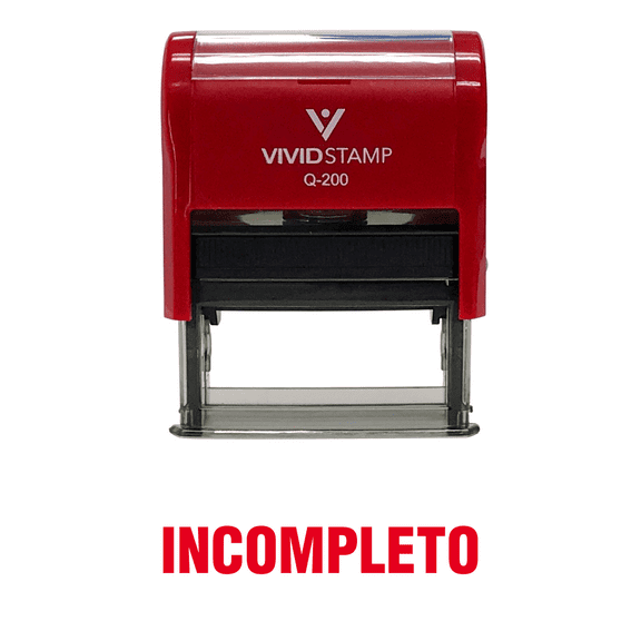 Vivid Stamp Incompleto Spanish Teacher Self Inking Stamp (Red Ink) - Medium