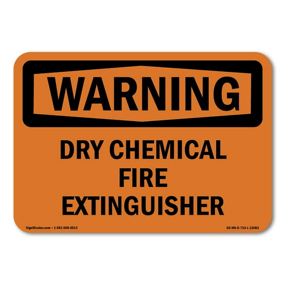 SignMission OS-WS-A-710-L-12083 7 x 10 in. OSHA Warning Sign - Dry Chemical Fire Extinguisher