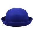thumbnail image 2 of Bowler Hat Women, Bowler Hat Classic Roll Up Brim Panama Women Elegant Round Bucket Cap Mens Womens Royal Blue One Size, 2 of 8