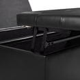 thumbnail image 4 of Charlotte 35 Inch Large Square Storage Ottoman Bench, Tufted Upholstered Lift Top Coffee Table Ottoman with Storage, Oversized Storage Ottomans, Toy Box, Air Leather Footrest for Living Room – Black, 4 of 13