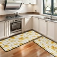 thumbnail image 3 of Kitchen Rugs Sets Of 2,Beige Daisy Flower Yellow Blooms Pattern Anti Fatigue Kitchen Mat Rugs Non Slip Washable,Decorative Kitchen Floor Mats for Kitchen,Sink,Laundry,17"x47"+17"x47", 3 of 5