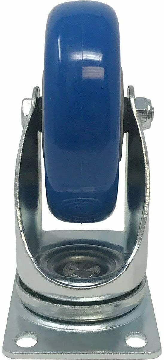 Y&Y Decor 24 Pack Caster Swivel Plate On Blue Polyurethane Wheels 2" size wheels