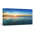 thumbnail image 1 of Design Art Blue Seashore with Distant Sunset Seashore Canvas Wall Art, 1 of 2
