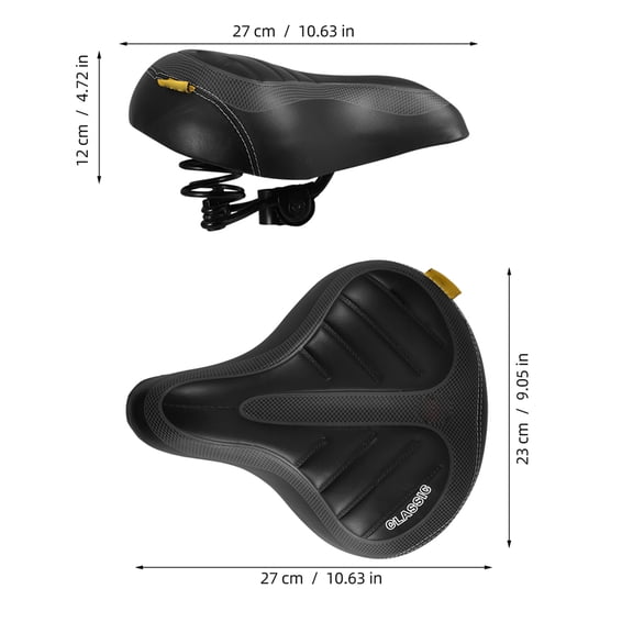 ELAYARD Black Spring Saddle Seat for Electric Bikes - Comfortable Replacement Seat for Types