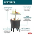 thumbnail image 3 of Keter Modern Cool Bar and Side Table Outdoor 2 in 1 Table and Bar Patio Furniture, Gray, 3 of 12
