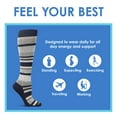 thumbnail image 6 of Care Fit Solutions 2 Pair Pack Striped Cotton Blend Graduated Compression Socks, 6 of 7