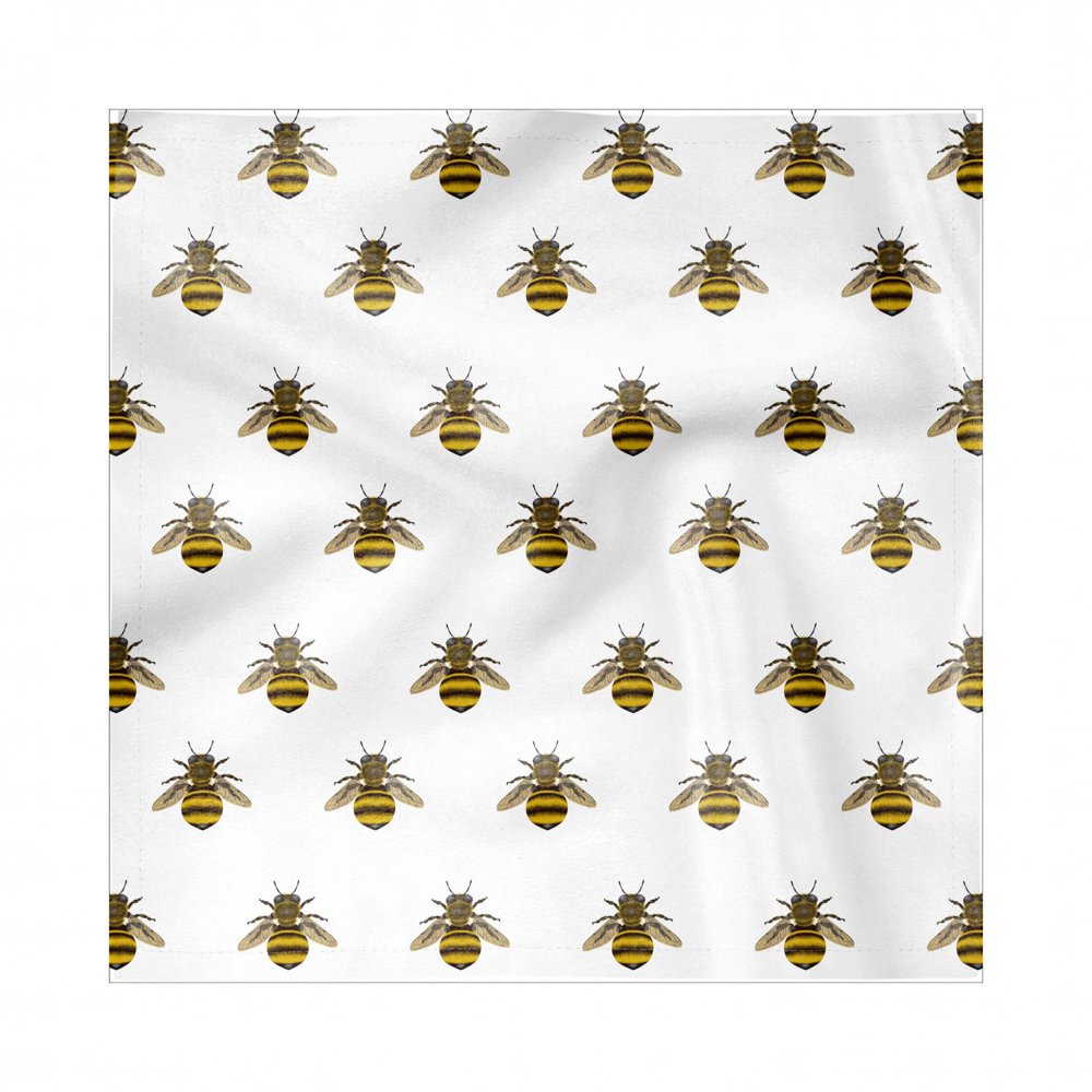 Bee Napkins Set of 4, Repetitive Pattern with Honey Maker Insect on
