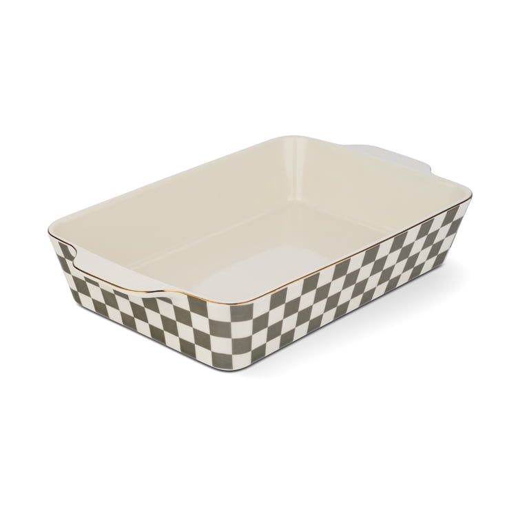 Thyme & Table 9x13 Green Checkered Ceramic Baking Dish photo 1