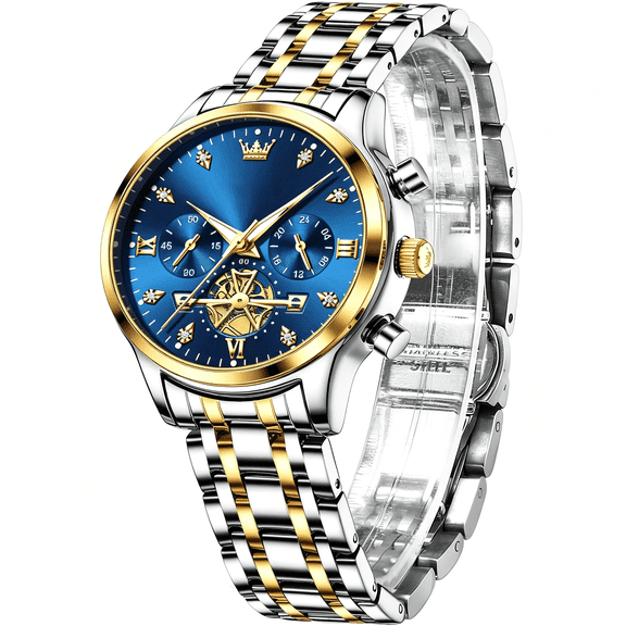 DESIGNICE Watches for Womens Business Luxury Casual Analog Quartz Diamond Stainless Steel Chronograph Waterproof Luminous Ladies Watches Reloj Para Mujer Gold/White/Black/Blue Women Watch