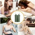 thumbnail image 4 of Qarigey Chaleco Camiseta sin mangas Correa ajustable Camisones amigables con la piel Flaco Sexy Push-Up Ropa Tops Buena elasticidad Blanco S Prendas para la parte del cuerpo Verde SG Qarigey AP011309-12B, 4 of 6
