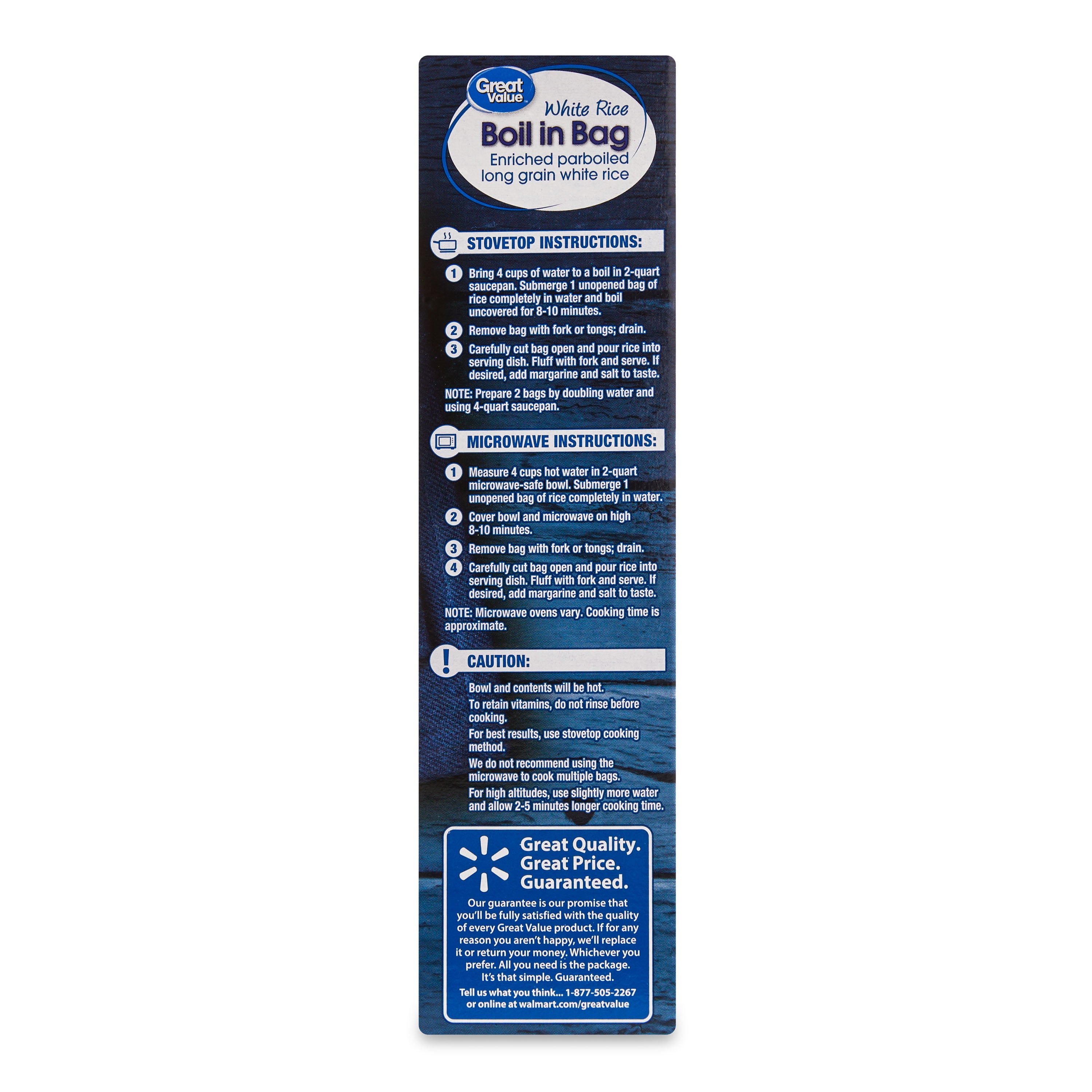 Great Value White Rice, Boil-in-Bag, 14 oz