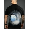 thumbnail image 2 of Men'S 3D Galaxy Print T-Shirt, Casual Short Sleeve Crew Neck Tops, Polyester 100% Composition, Slight Stretch, Summer Weekend Casual Wear, 2 of 6