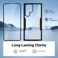 thumbnail image 4 of Dteck Clear Case for Samsung Galaxy S25 Ultra, With Soft PET Screen Protector Full Body Protection Hard PC Back Shell+Soft TPU Bumper Shockproof Rugged Cover, Darkgreen, 4 of 11