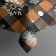 thumbnail image 5 of Orange and Black Plaid Christmas Snowflake Pattern Square Tablecloth,Waterproof Square Table Cover,Wipeable Spillproof Washable Table Cover for Home Kitchen Party Decor 42"X42"(107x107cm), 5 of 6