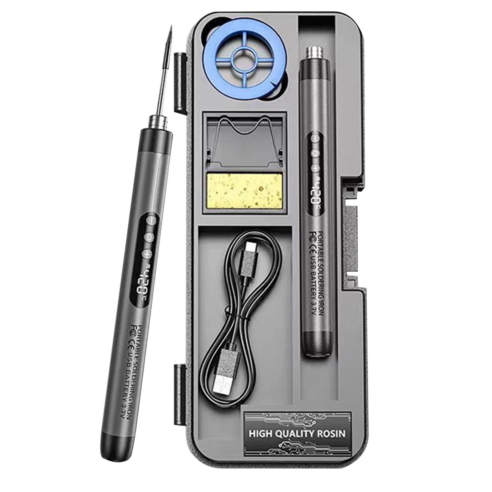 Soldering Iron Pen, 800mAh Portable Solder Iron for Electronics, Digital Display Soldering Iron Kit, Temperature Adjustable Jewelry Soldering Kit for Home