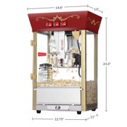 Great Northern Popcorn 8oz Matinee Popcorn Machine with Accessories, Red