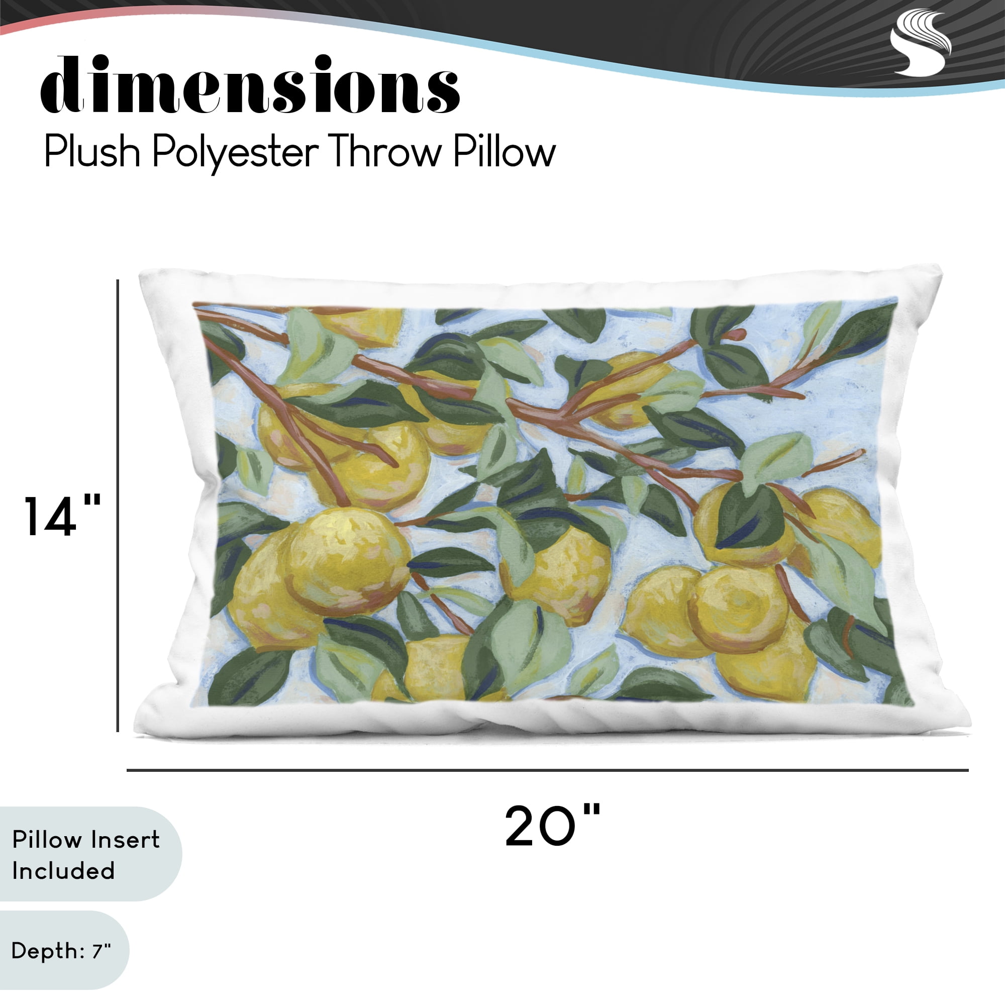 Stupell Industries Sunshine Citrus Tree Decorative Printed Throw Pillow, design by June Erica Vess