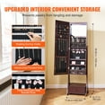 thumbnail image 4 of VEVOR Mirror Jewelry Cabinet Standing Mirror with Storage Full Length Brown, 4 of 9