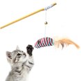 thumbnail image 1 of Cat Teaser Toy Wooden Faux Feather Mouse Shape Cat Teaser Wand Cat Training Toy, 1 of 6