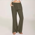 thumbnail image 2 of Pantalon en Lin Évasé Taille Haute Décontracté d'Été pour Femmes, Confortable et à la Mode, 2 of 6
