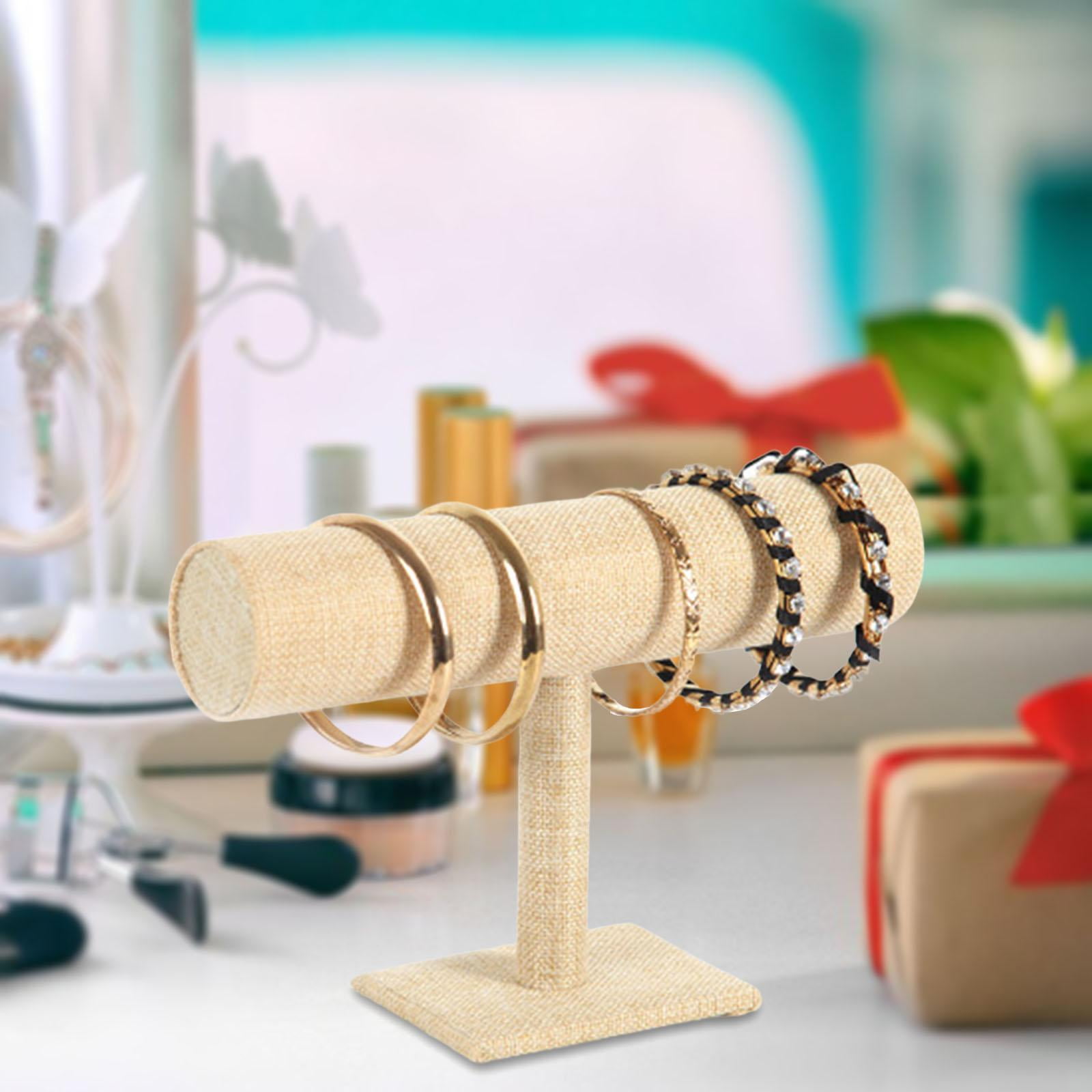 Desktop Bracelets Display Sta Jewelry Props Linen Jewelry Display Rack for Bangle a Shop Countertop Living Room Dormitory