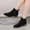 Black, variant on Women's Plus Size Ankle Boots Round Toe Mid Block Heel Side Zipper Soft Suede Short Booties Versatile Daily Dress Shoes Black 9.5(43)