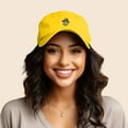 thumbnail image 3 of Dalix Sorcerer Frog Embroidered Cap Cotton Baseball Cute Cool Dad Hat Womens in Gold, 3 of 5