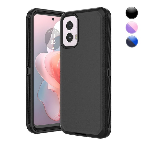 Njjex Motorola Moto G Power 5G 2024 Cases,Sturdy Phone Case for Moto G Power 5G 2024 6.7",Full-Body Shockproof Protection Heavy Duty Hard Plastic & Shock Rubber Bumper 3-in-1 Case Cover - Black