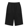 thumbnail image 4 of Only Moment Shorts for Women Polyester with Pockets High Waisted Stretch Knee Length Shorts for Women Summer Walking Shorts with Pockets for Wowomen Black,S, 4 of 5