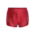 thumbnail image 3 of vastwit Girls Rhinestone Shorts Glitter Dance Ballet Tumbling Shorts Athletic Gymnastics Hot Pants Dancewear Burgundy 6, 3 of 6