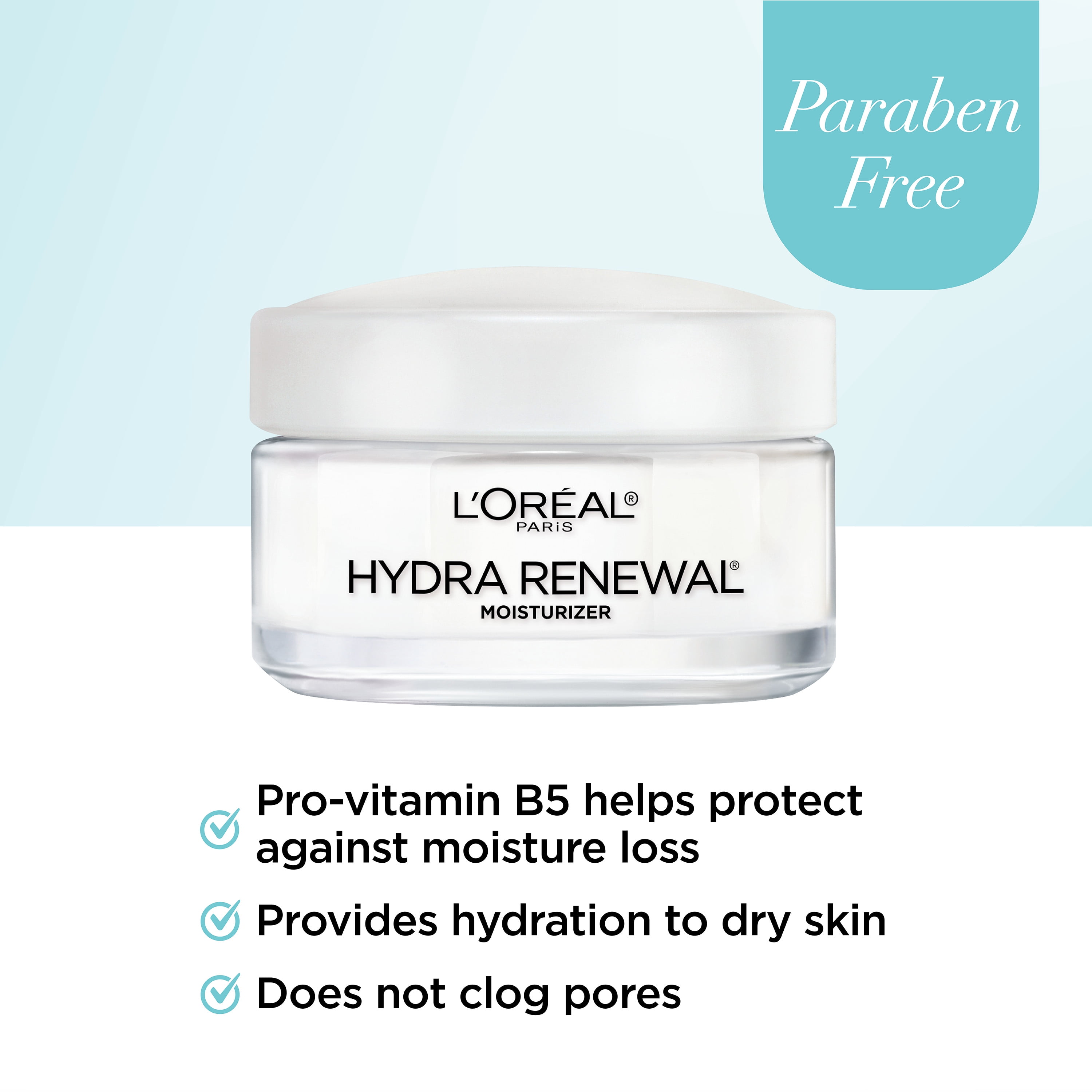 L'Oreal Paris Hydra-Renewal Continuous Facial Moisturizer for Dry Sensitive Skin, 1.7 oz