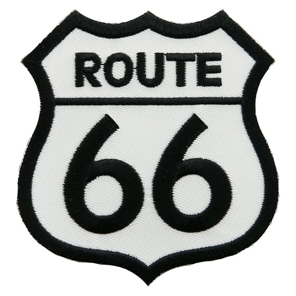 Route 66 Road Sign Embroidered Iron-On Patch