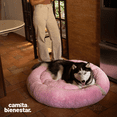 thumbnail image 2 of Camita Bienestar Cama Redonda Antiestrés para Perros Doble Vista Memory Foam Jumbo 110cm Rosa, 2 of 2