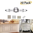 thumbnail image 2 of Tiradores para cajones y aparadores, pomos decorativos de cristal con forma de diamante con placa, pomos para puertas de armarios, paquete de 10, 2 of 5