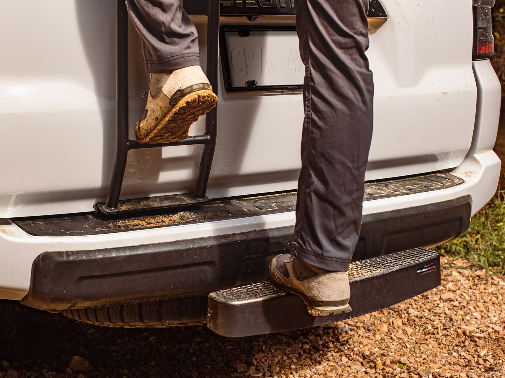 WeatherTech BumpStepXL with Standard Plated Hardware - Hitch Mounted Step and Bumper Protection