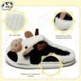 thumbnail image 2 of Women Fuzzy Slippers Soft Cow Slippers Kawaii Slippers Cow Animal Slippers Cute Slippers 3D Animal Winter Warm Slipper Socks Non Skid House Slippers, 2 of 7