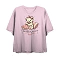 thumbnail image 4 of Cuddle Queen Women's Pink Crew Neck Short Sleeve Crop Tee-Medium, 4 of 5